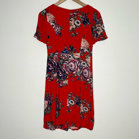 Maeve By Anthropologie Women's Caldwell Button Down Dress Size 0 Red Floral - Picture 8 of 12